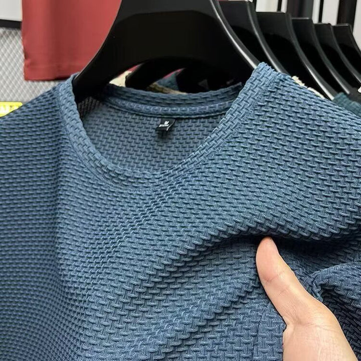 Herrenhemd aus Eisseide – Slim-Fit-Pullover-Stil