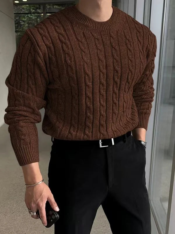 Herren-Rollkragenpullover – Grobstrick mit Strukturmuster
