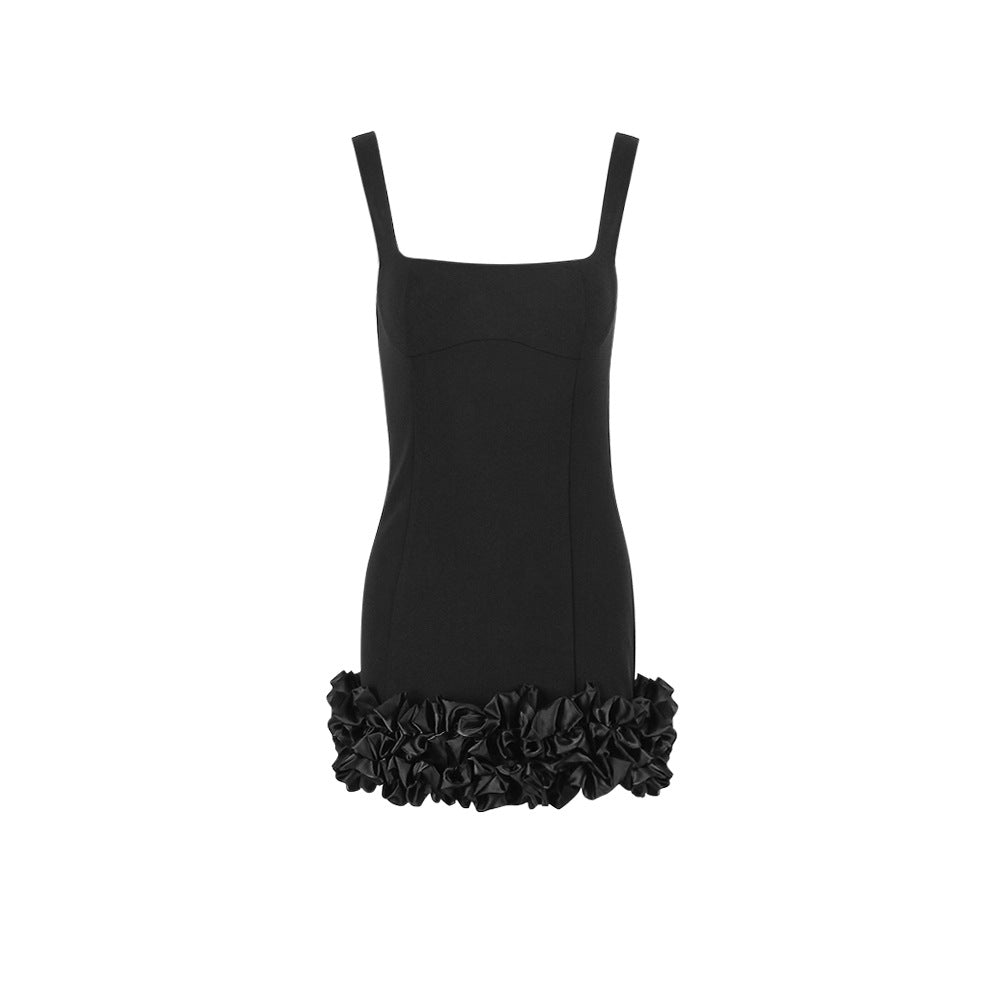 Mini abito da donna con canottiera a scollo quadrato – taglio aderente e pulito