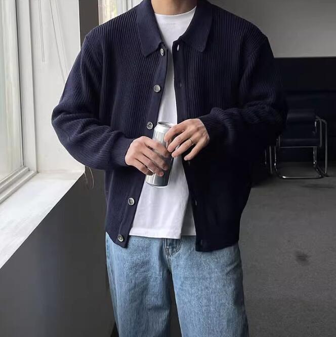 Herren-Cardigan aus Rippstrick – Lässiger, geknöpfter Schnitt
