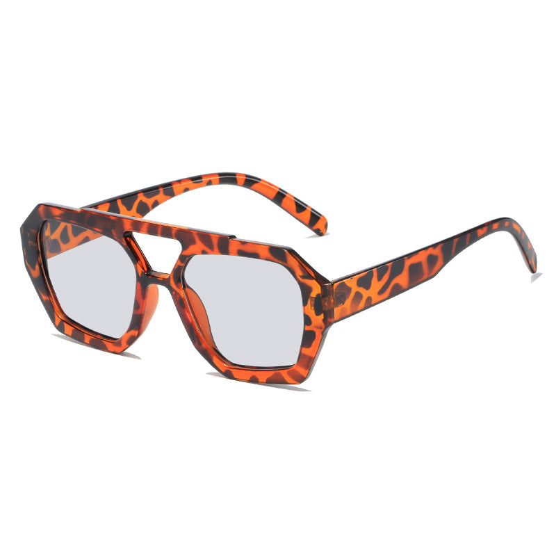 Square Double Bridge Sunglasses – Retro Unisex Frame