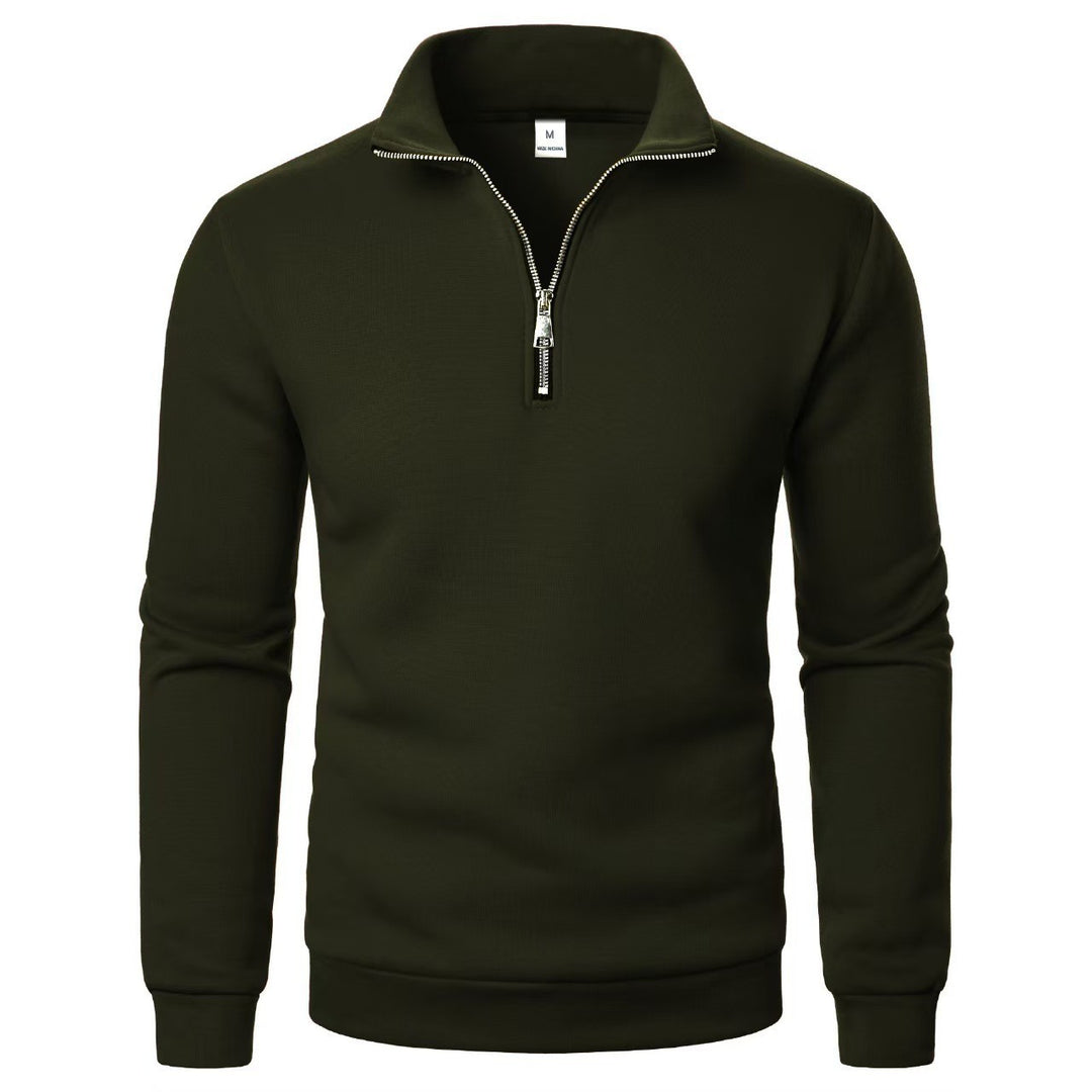 Herren-Sweatshirt mit Stehkragen und halbem Reißverschluss – lässige Passform