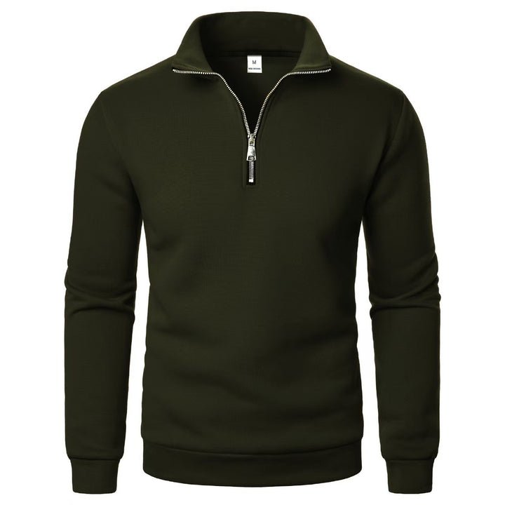 Herren-Sweatshirt mit Stehkragen und halbem Reißverschluss – lässige Passform