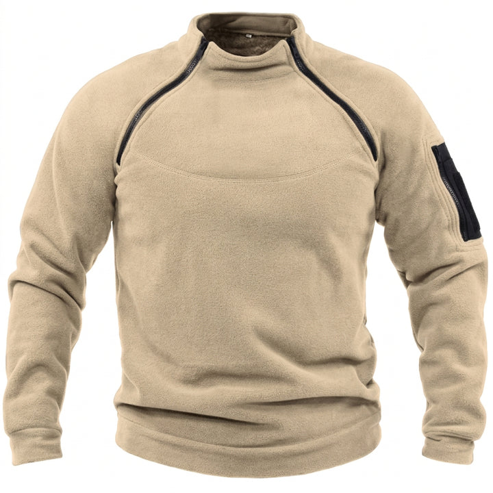 Sweater til herre med høj krave – varm strik med afslappet pasform
