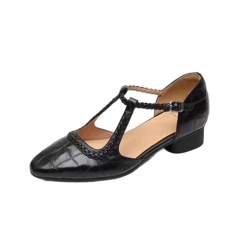 Sandale Femme à Talon – Style Rétro Talon Large Confort