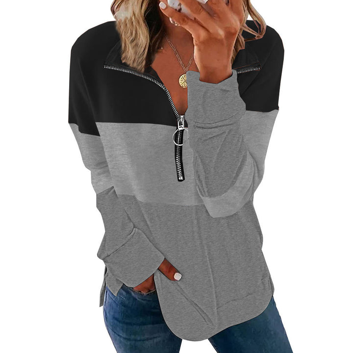 Damski oversize’owy sweter – Wzór w panterkę w stylu color block