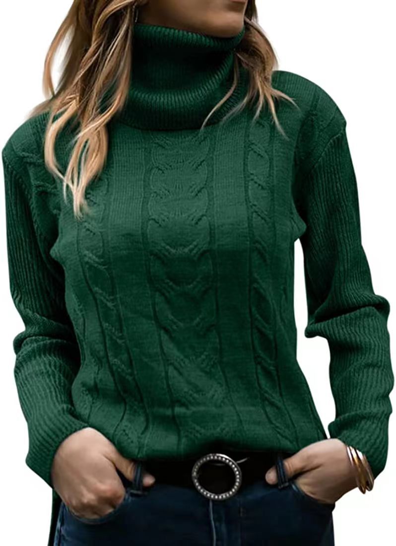 Pull Col Roulé Femme – Coupe Slim Manches Longues Style Rétro