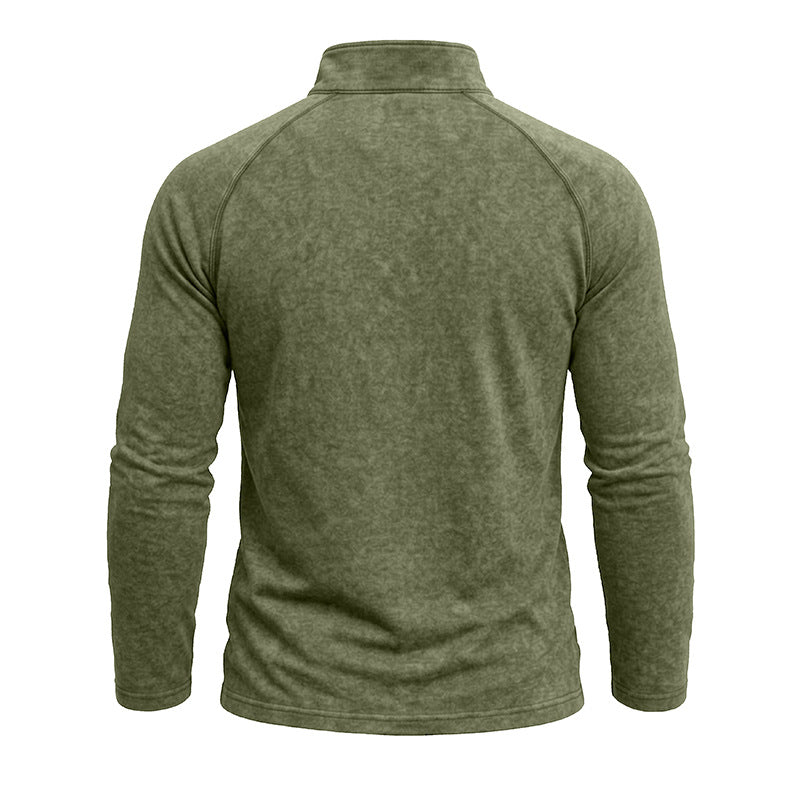 Sweatshirt i bomuld til mænd – tætsiddende pasform med retro-slidt look