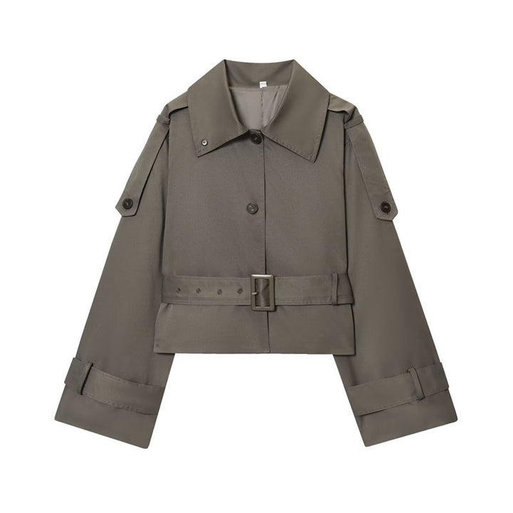 Manteau Femme Long Col Montant – Détail Revers Élégant