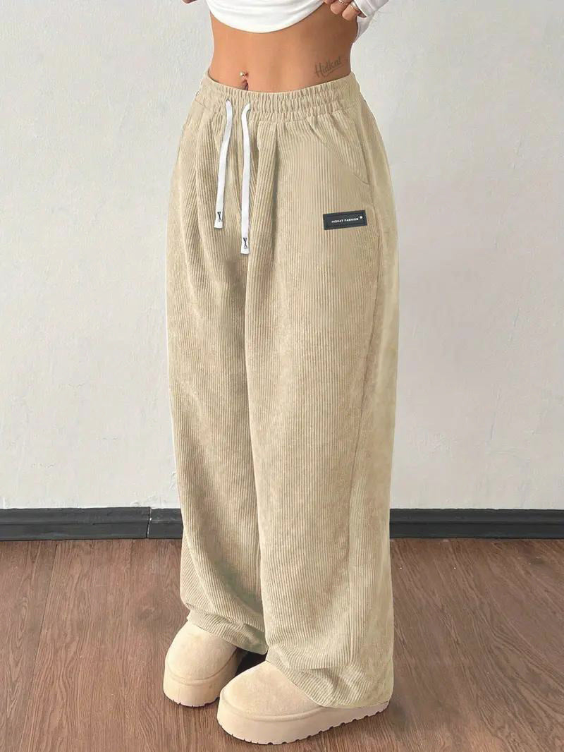 Pantalon Femme Ample à Cordon – Coupe Décontractée Polyvalente