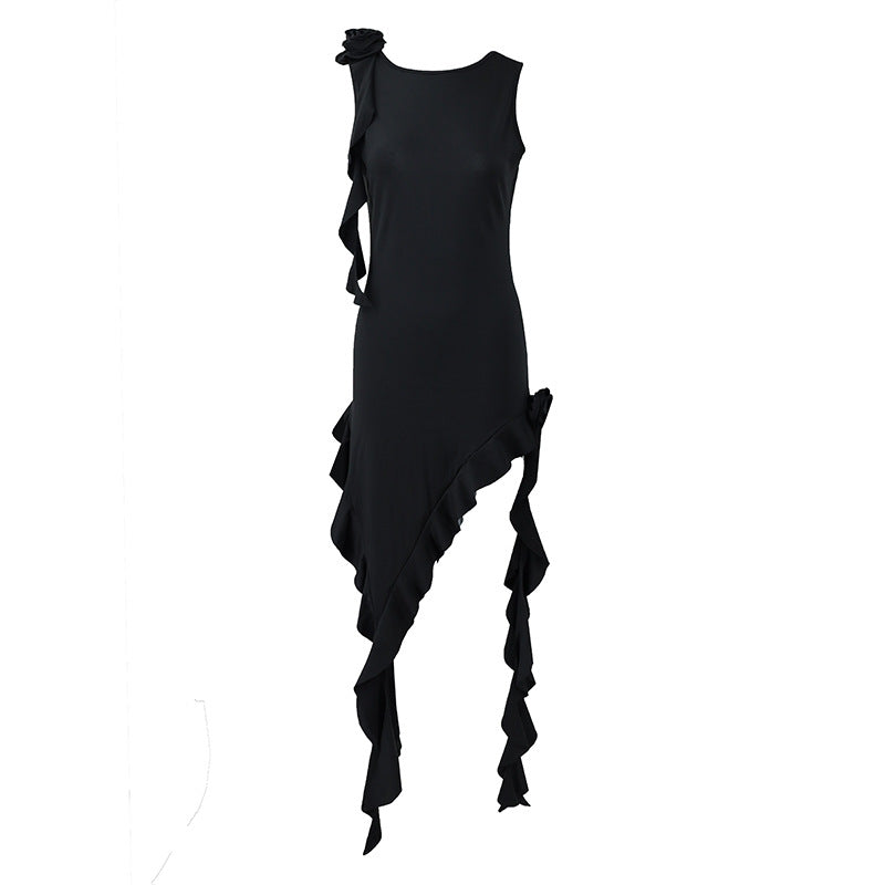 Vestito da donna mini con volant – Gonna asimmetrica ispirata alla medusa