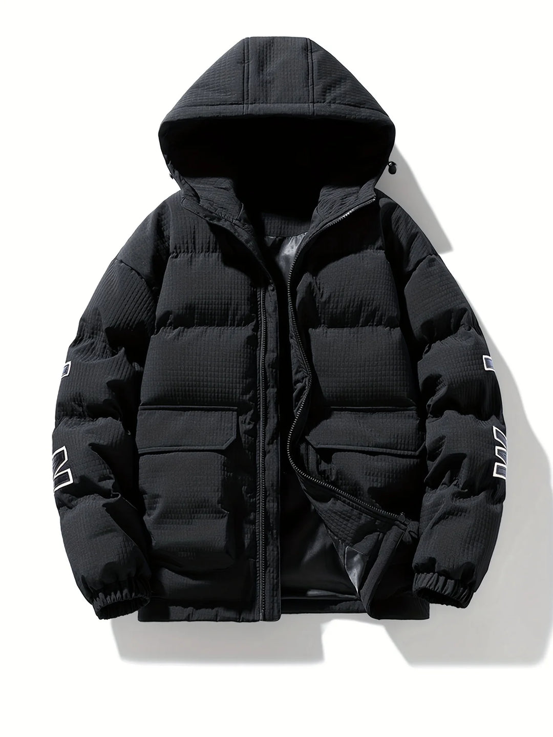 Manteau Homme Matelassé à Capuche – Design Moderne Uni