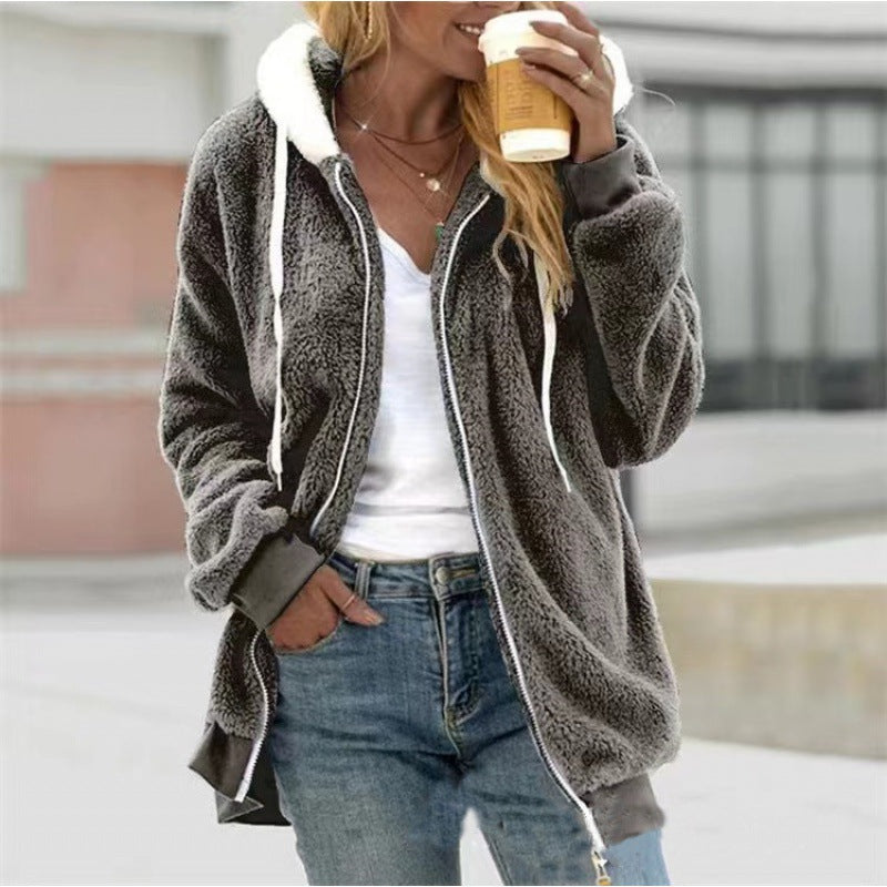 Veste Femme Oversize à Capuche en Tissu – Volume Décontracté