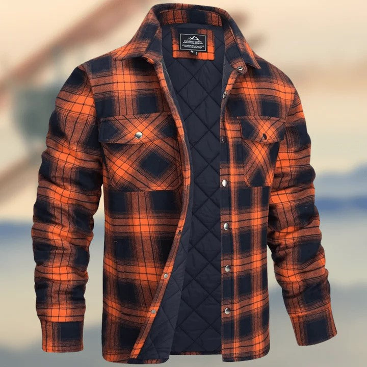 Veste Homme à Carreaux Mi-longue – Finition Twill Doux