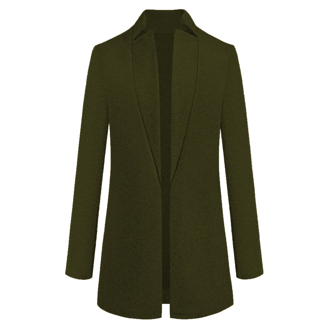 Damenmantel aus Wolle mit Stehkragen – taillierter Cardigan-Schnitt