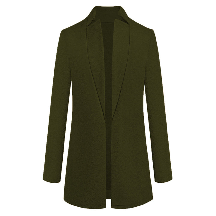 Damenmantel aus Wolle mit Stehkragen – taillierter Cardigan-Schnitt