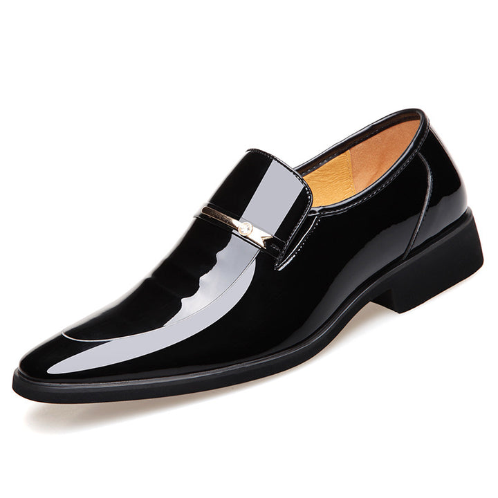 Mocassins Homme à Bout Pointu – Barrette Métal, Fini Brillant