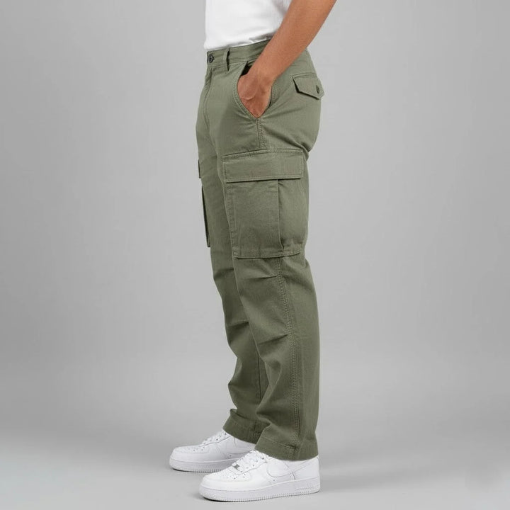 Pantalon Cargo Homme – Coupe Ample, Taille Cordon, Multi-poches