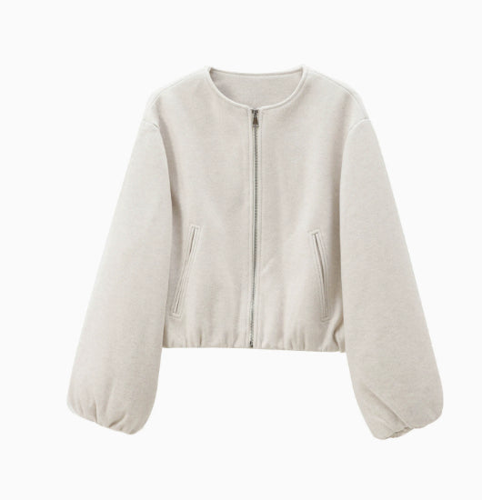 Veste Femme Courte Col Rond – Coupe Décontractée