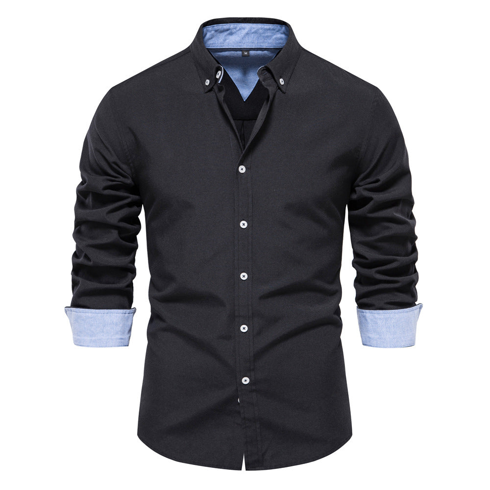 Chemise Homme en Coton Mélangé – Coupe Moderne Décontractée