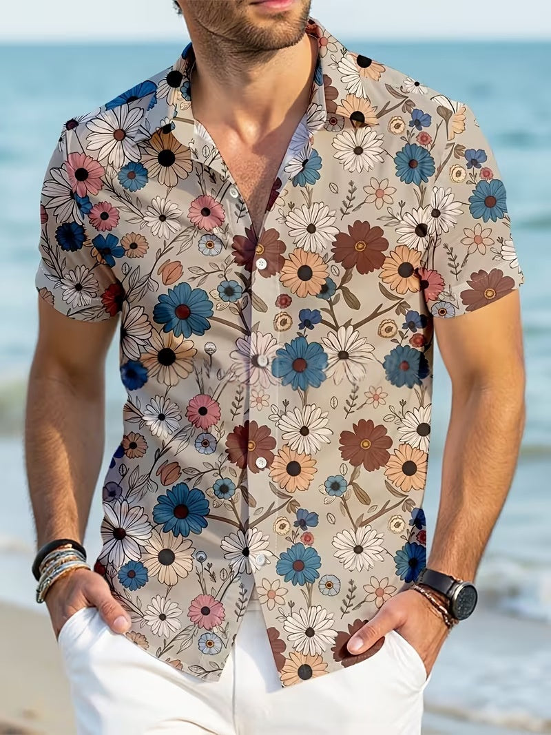 Camicia Uomo Stampata Estate – Taglio Moderno Casual