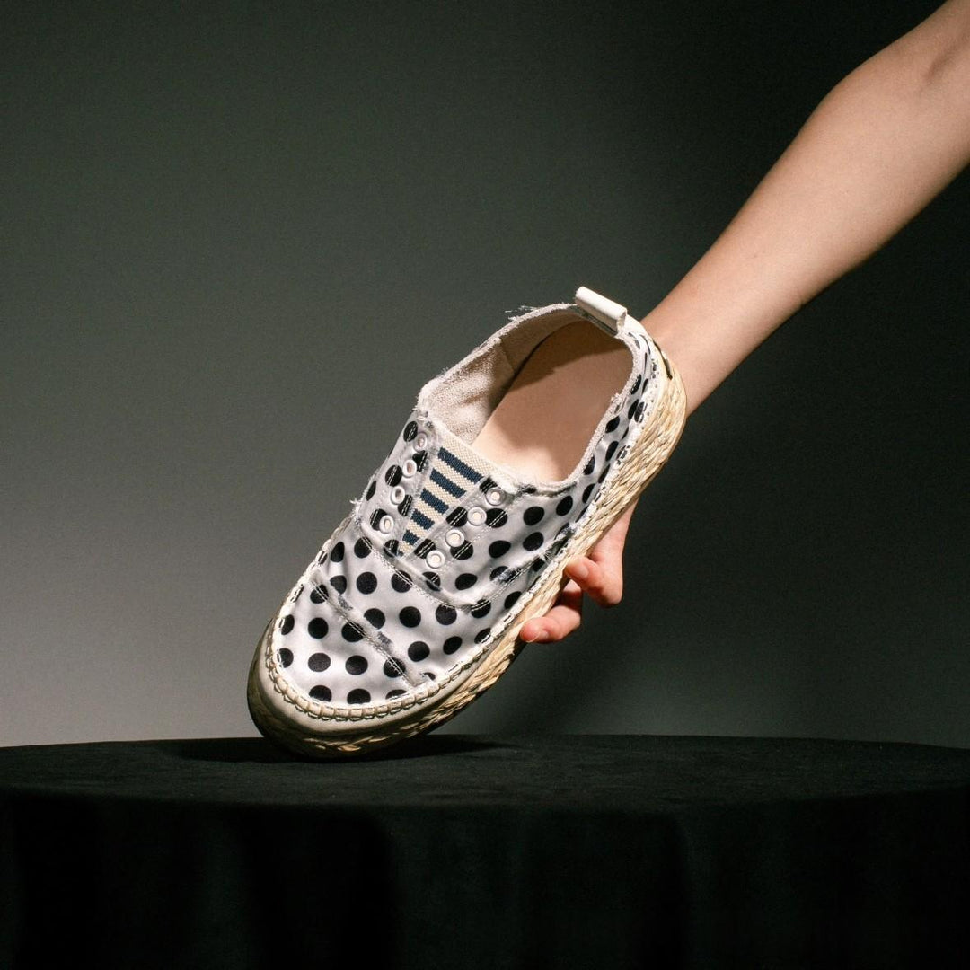 Damen-Sneaker im Espadrille-Stil – Plateausohle und ausgefranste Details