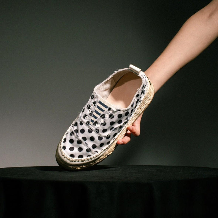 Damen-Sneaker im Espadrille-Stil – Plateausohle und ausgefranste Details