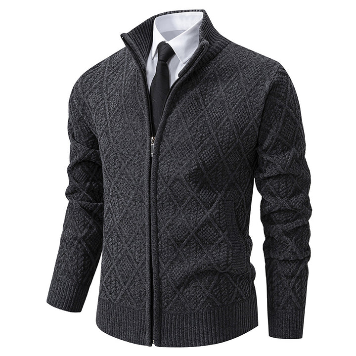 Cardigan Homme à Col Montant – Fermeture Zippée et Poche Côté