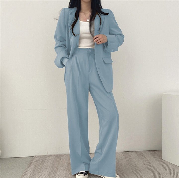 Lässiger Damenanzug – zweiteiliges Set im koreanischen Stil