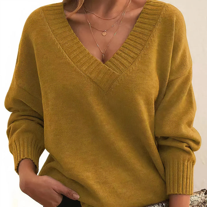 Damen-Strickpullover – Legerer Schnitt mit Rippbündchen