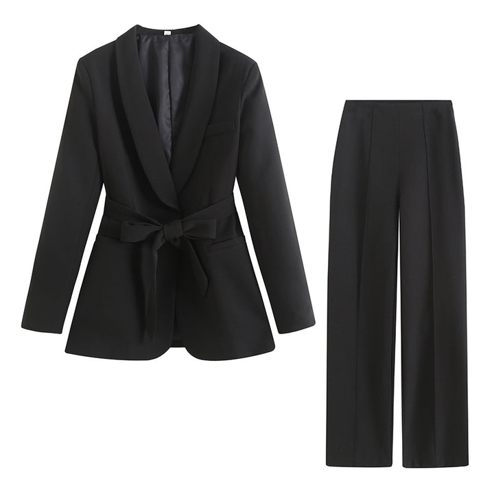 Ensemble Blazer et Pantalon Femme – Taille Ceinturée Élégante