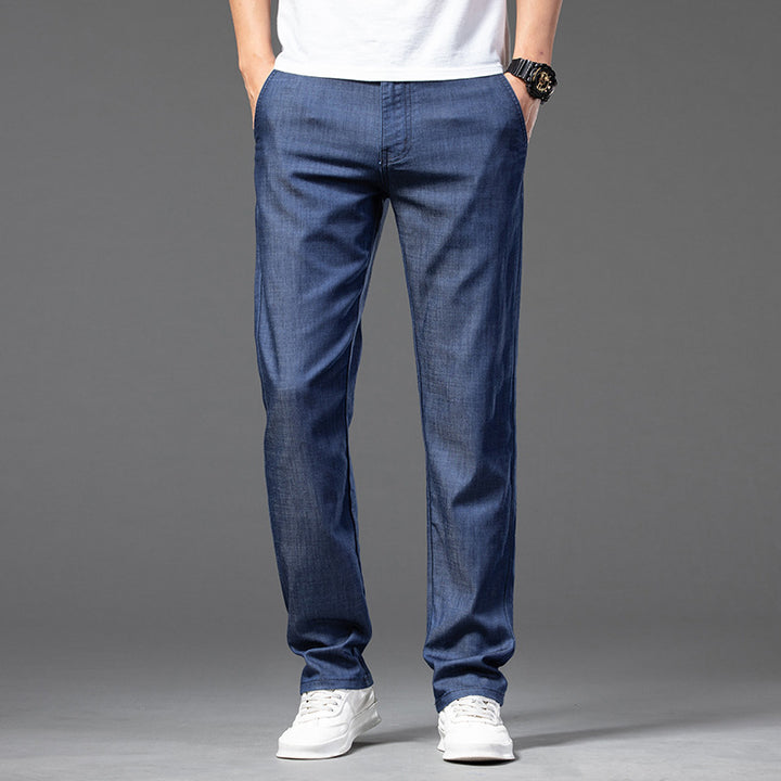 Lyocellbroek voor heren - licht, casual model met rechte pijpen