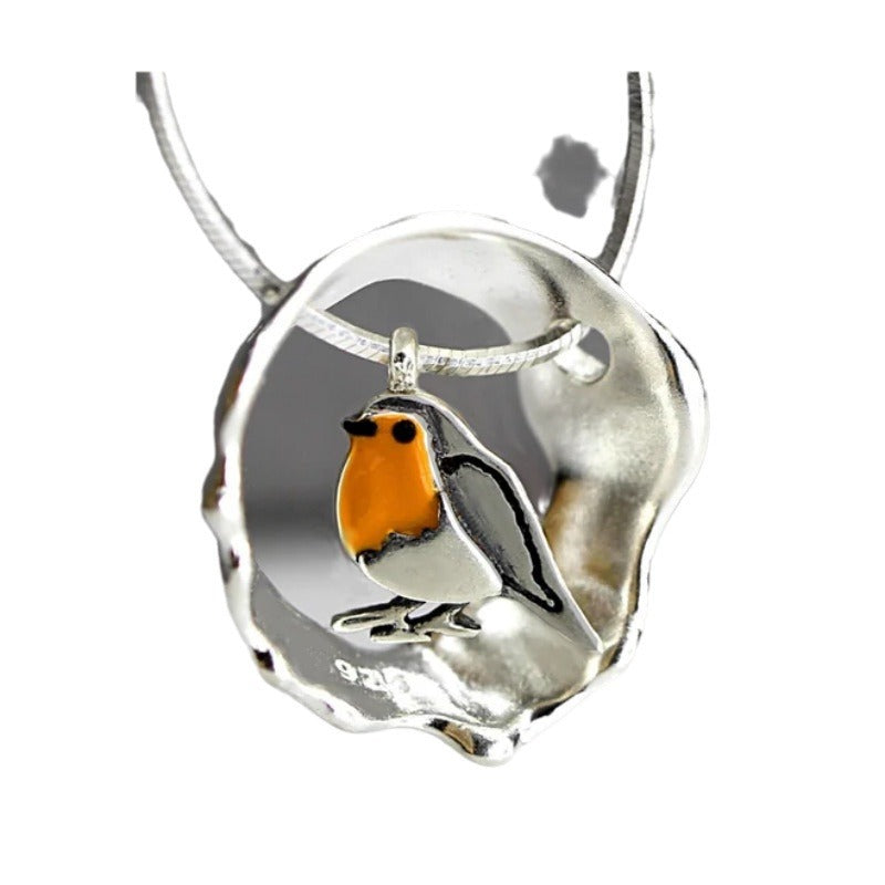 Ketting Dames met opengewerkte vogelhangertje – retro geometrisch patroon