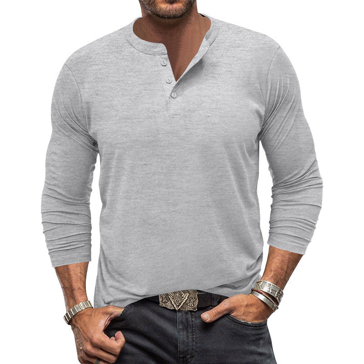 Langærmet T-shirt til mænd - klassisk, tætsiddende pasform