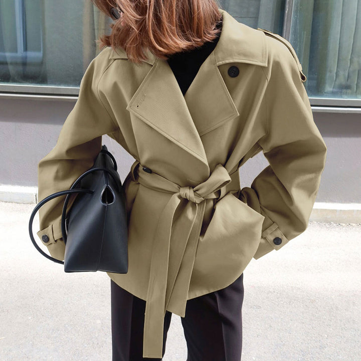 Trench Coat Femme à Col Revers Ceinture – Coupe Décontractée