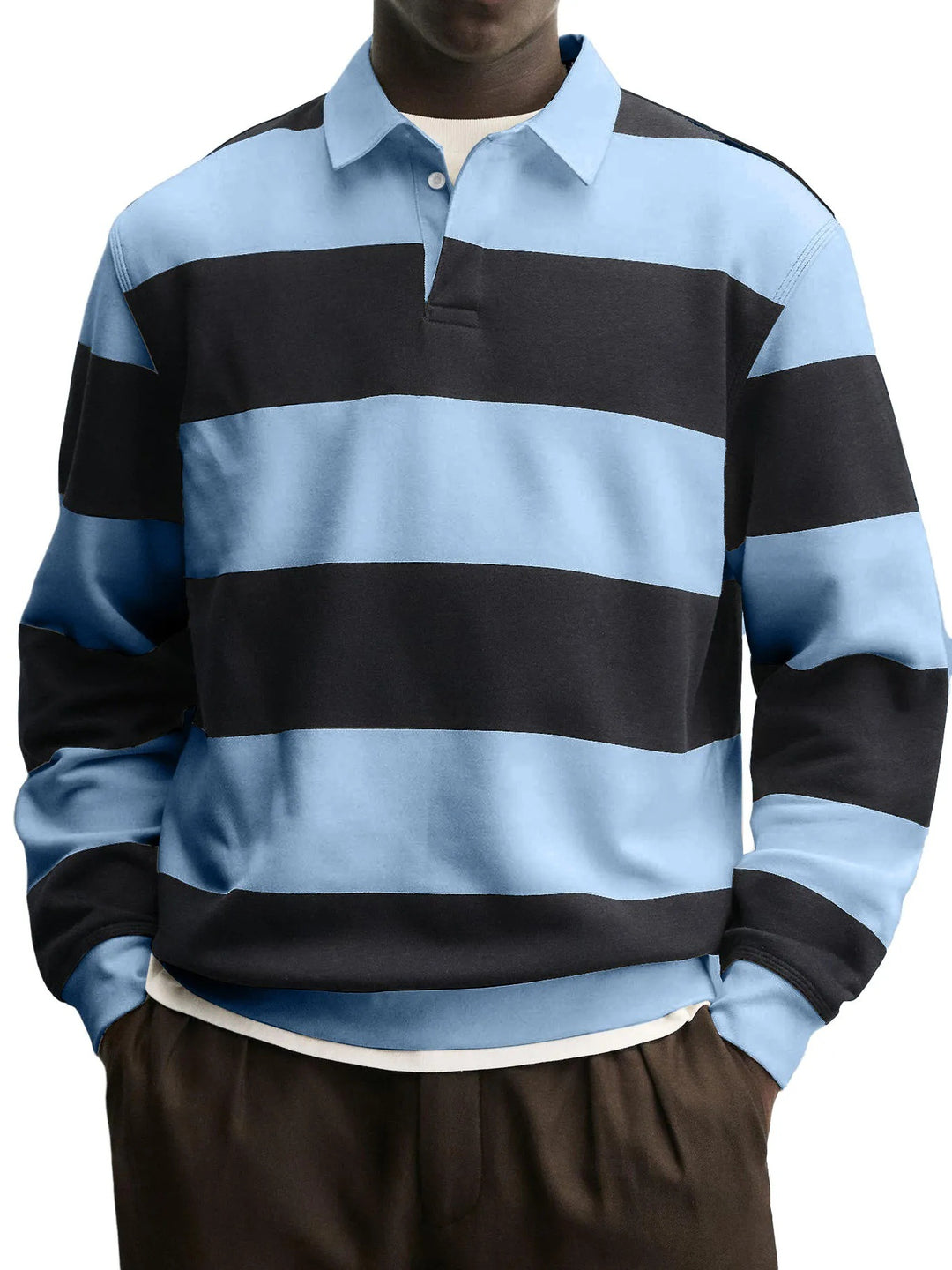 Pull Homme à Rayures – Maille Épaisse Coupe Décontractée