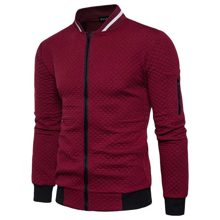 Herrenstrickjacke mit strukturierter Strickoptik – strukturierter Reißverschluss‑Verschluss