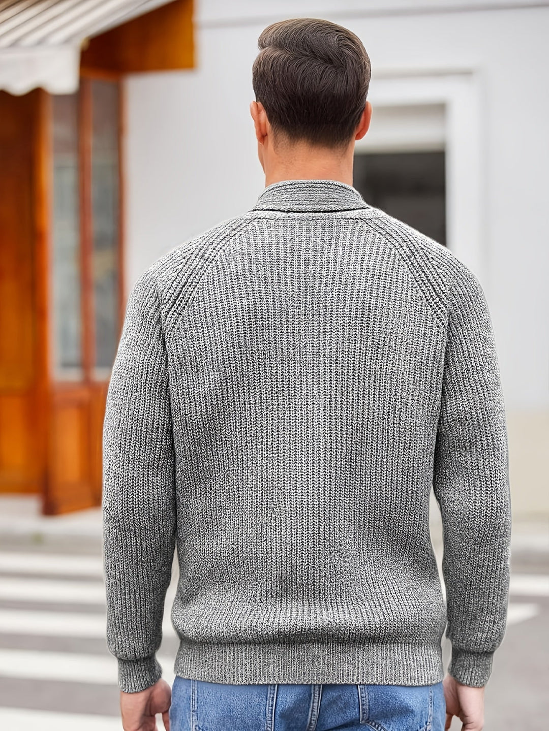 Herren-Strickweste – Legerer, dicker Schnitt