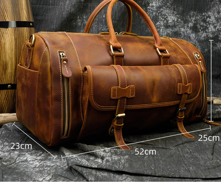 Borsa da viaggio uomo in pelle – Duffel retrò strutturato