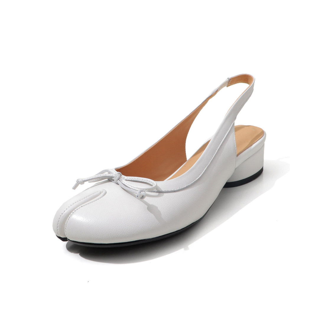 Damensandale aus echtem Leder – geschlossene Spitze im Retro-Stil
