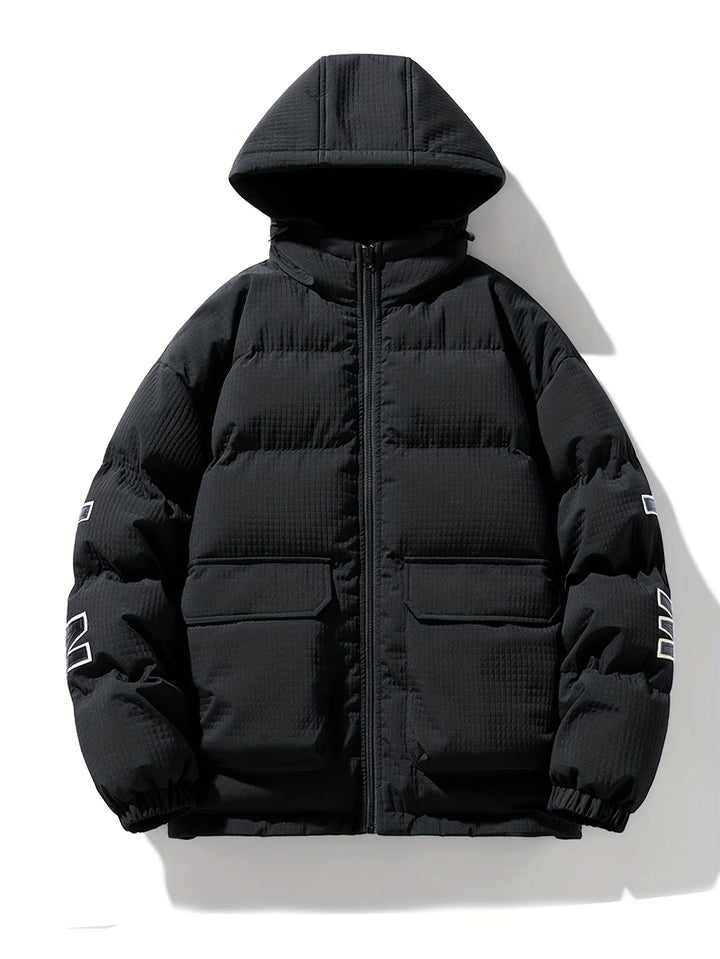 Manteau Homme Matelassé à Capuche – Design Moderne Uni