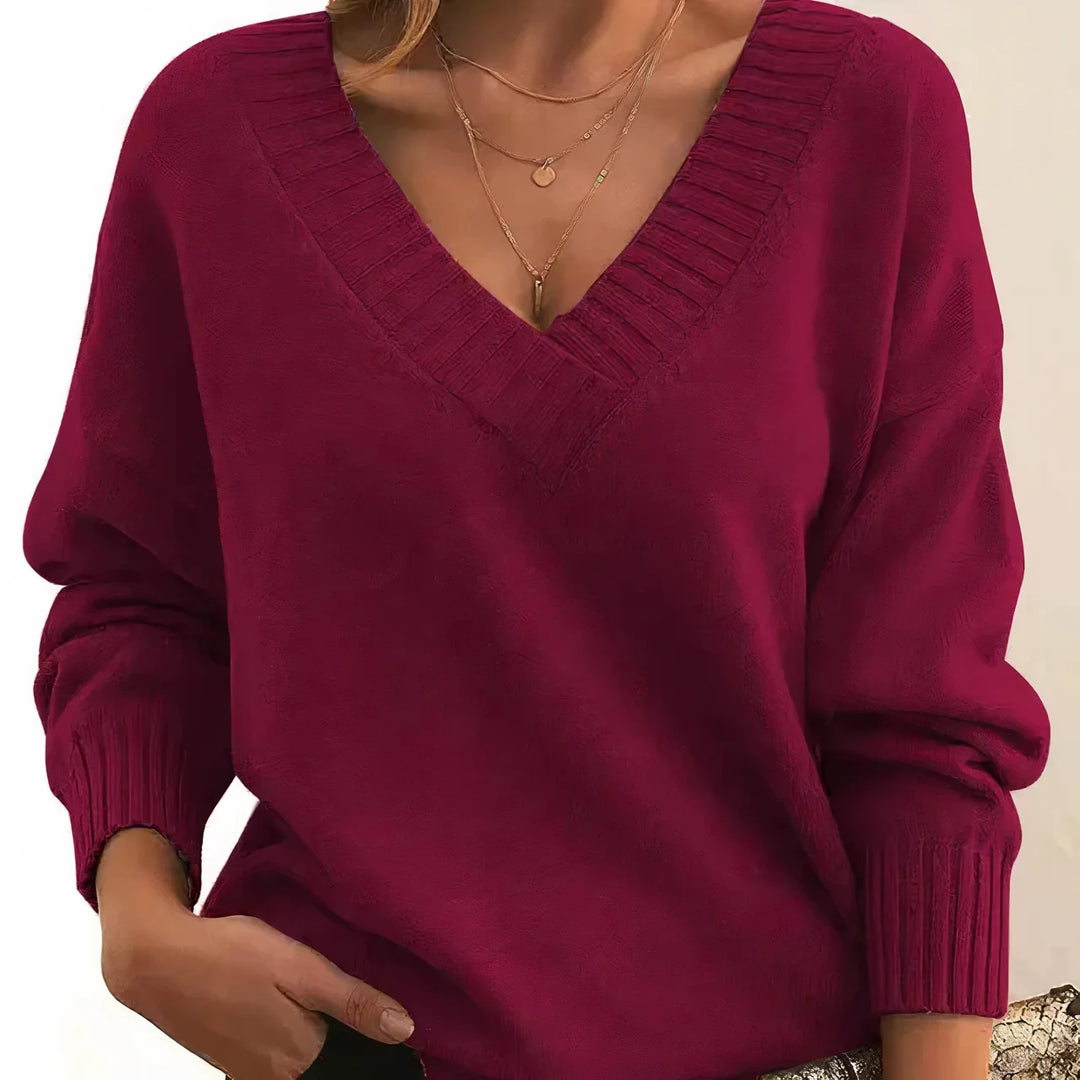 Damen-Strickpullover – Legerer Schnitt mit Rippbündchen