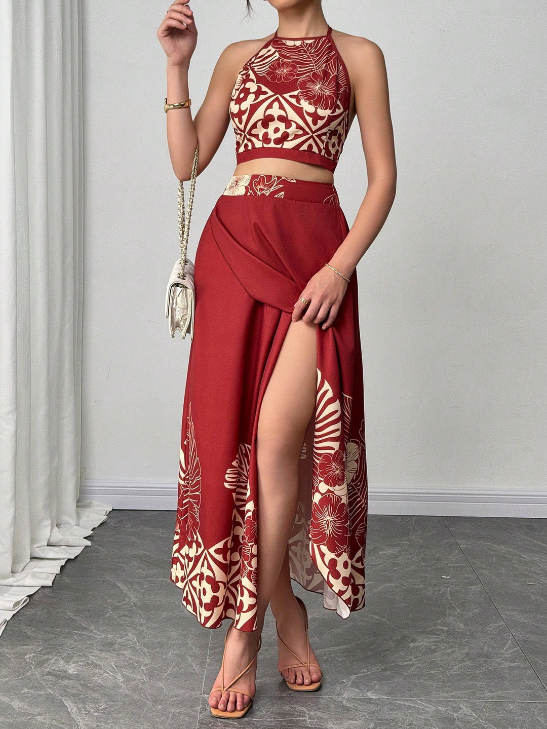 Completo Due Pezzi Donna Stampa Floreale – Taglio Slim