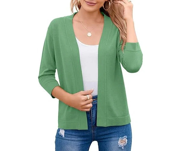 Damen-Cardigan aus Strick – Kurz geschnitten und vorne offen
