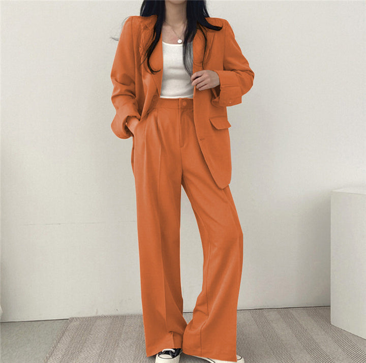 Lässiger Damenanzug – zweiteiliges Set im koreanischen Stil