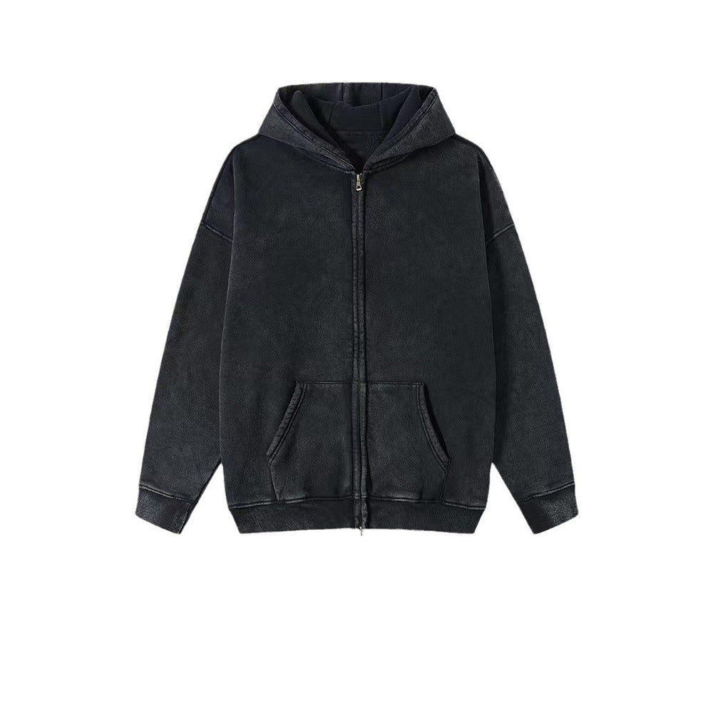 Veste Homme en Coton – Finition Vintage à Capuche Zip Double