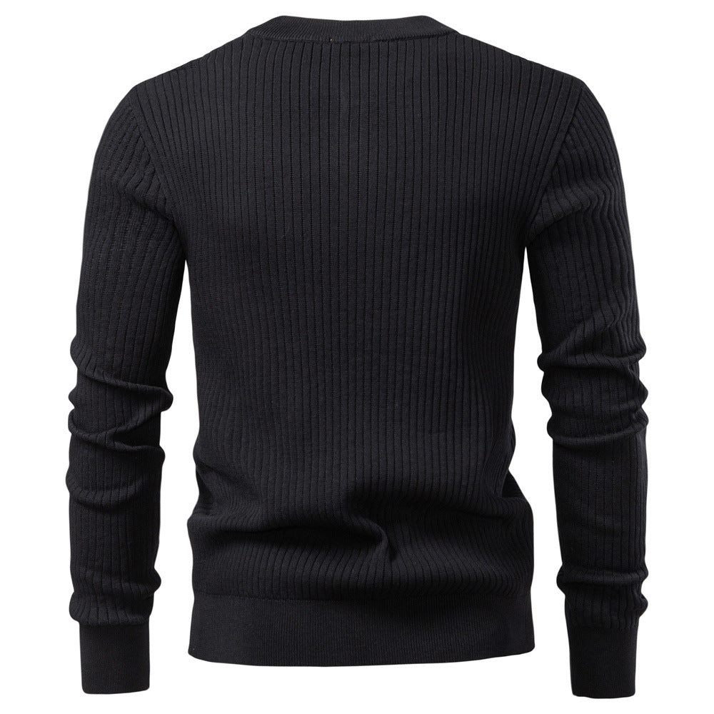 Gerippter Henley-Pullover für Herren – Lässiger, taillierter Schnitt
