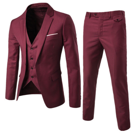 Herrenanzug aus Baumwolle, 3-teilig – Moderner Slim-Fit-Schnitt