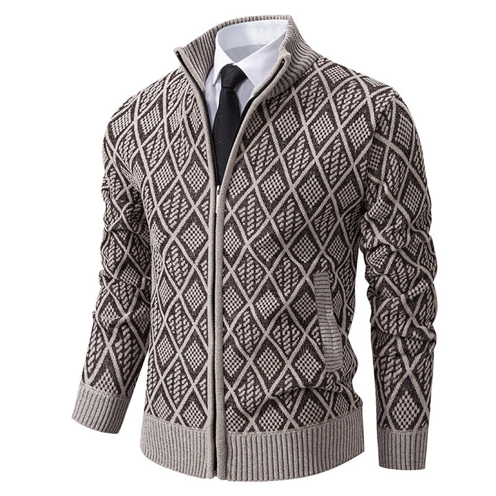 Cardigan Homme à Col Montant – Fermeture Zippée et Poche Côté