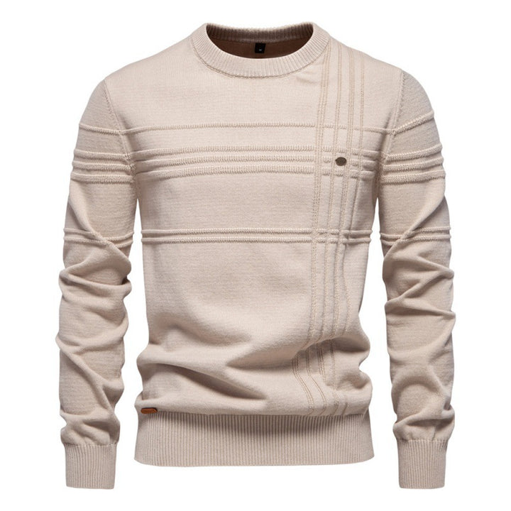 Herren-Pullover aus Baumwolle mit Rundhalsausschnitt – Zeitlose, figurbetonte Passform